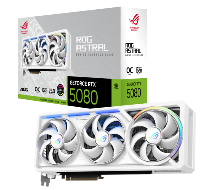 VGA Asus ROG Astral RTX 5080 16GB GDDR7 WHITE OC