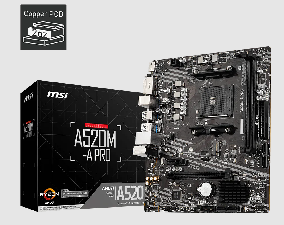 Motherboards MSI A520M-A PRO
