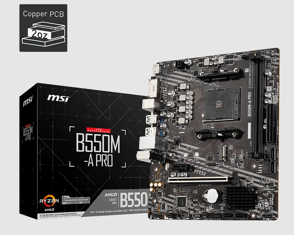 Motherboards MSI B550M-A PRO